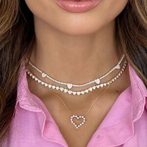 Little Posie Charlie cloud diamond heart necklace 0.56 ctw ring wraps Dallas